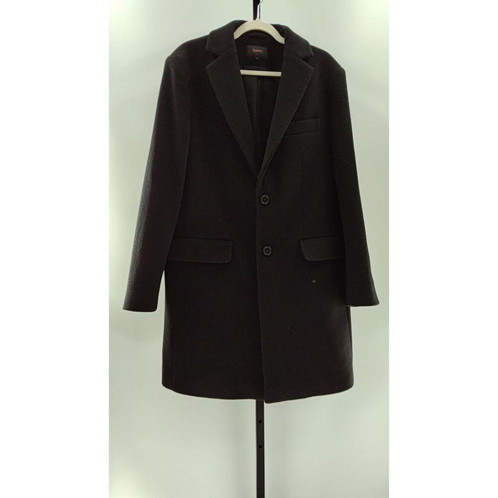 Quince Women Wool Cashmere Overcoat Black Outerwear L